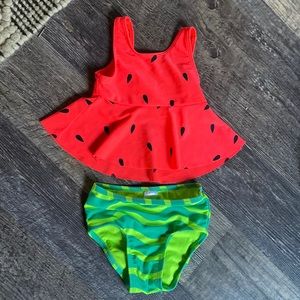 Cat and jack watermelon two piece bathing suite 18months